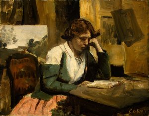 Joven leyendo de Jean Baptiste Camille Corot